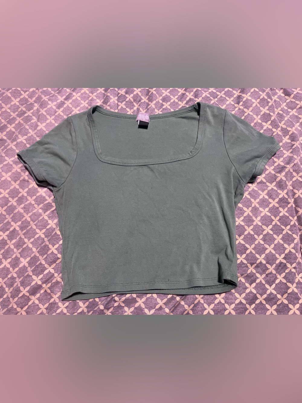 Tilly's Olive Green Square Neck Crop Top